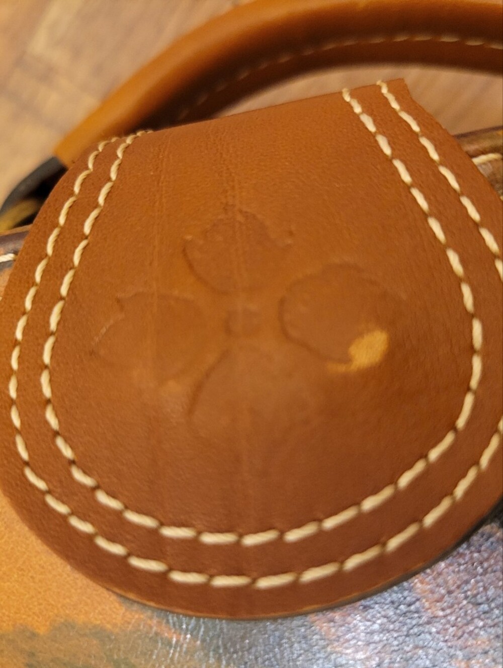 Leather Top-Handle Floral Print Box Bag in Brown - Picture 3 of 7